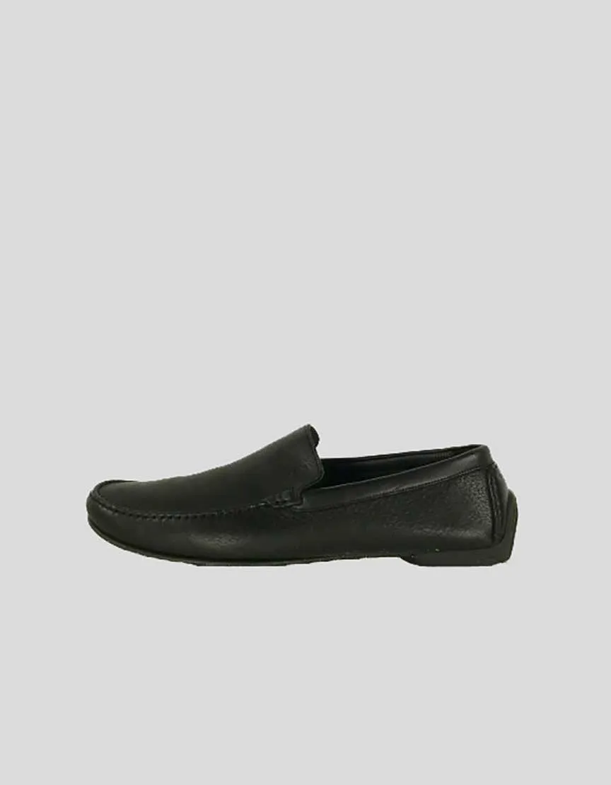 Giorgio Armani Slip On Driving Shoes In Black Leather 43.5 It