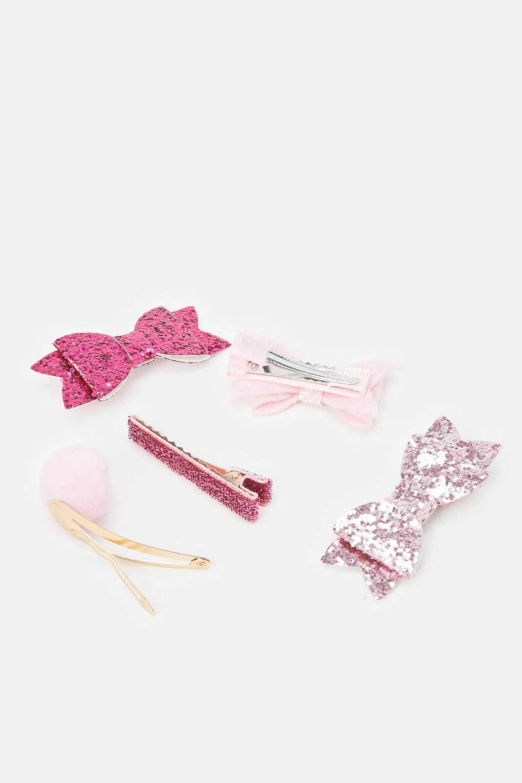 Girls Assorted Bow Hair Clip Set (Pack of 5)