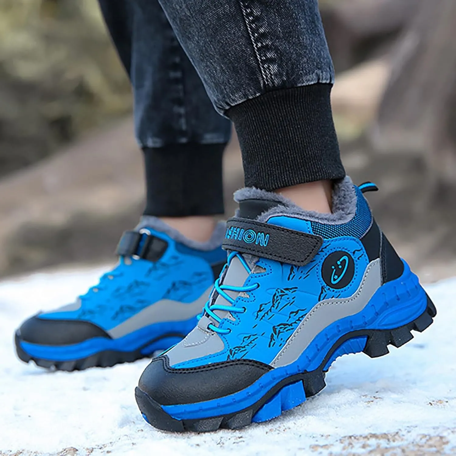 Girls Boots Glitter Boots Lace up Lug Sole Side Zipper Outdoor Booties Comfort Short Ankle Boots