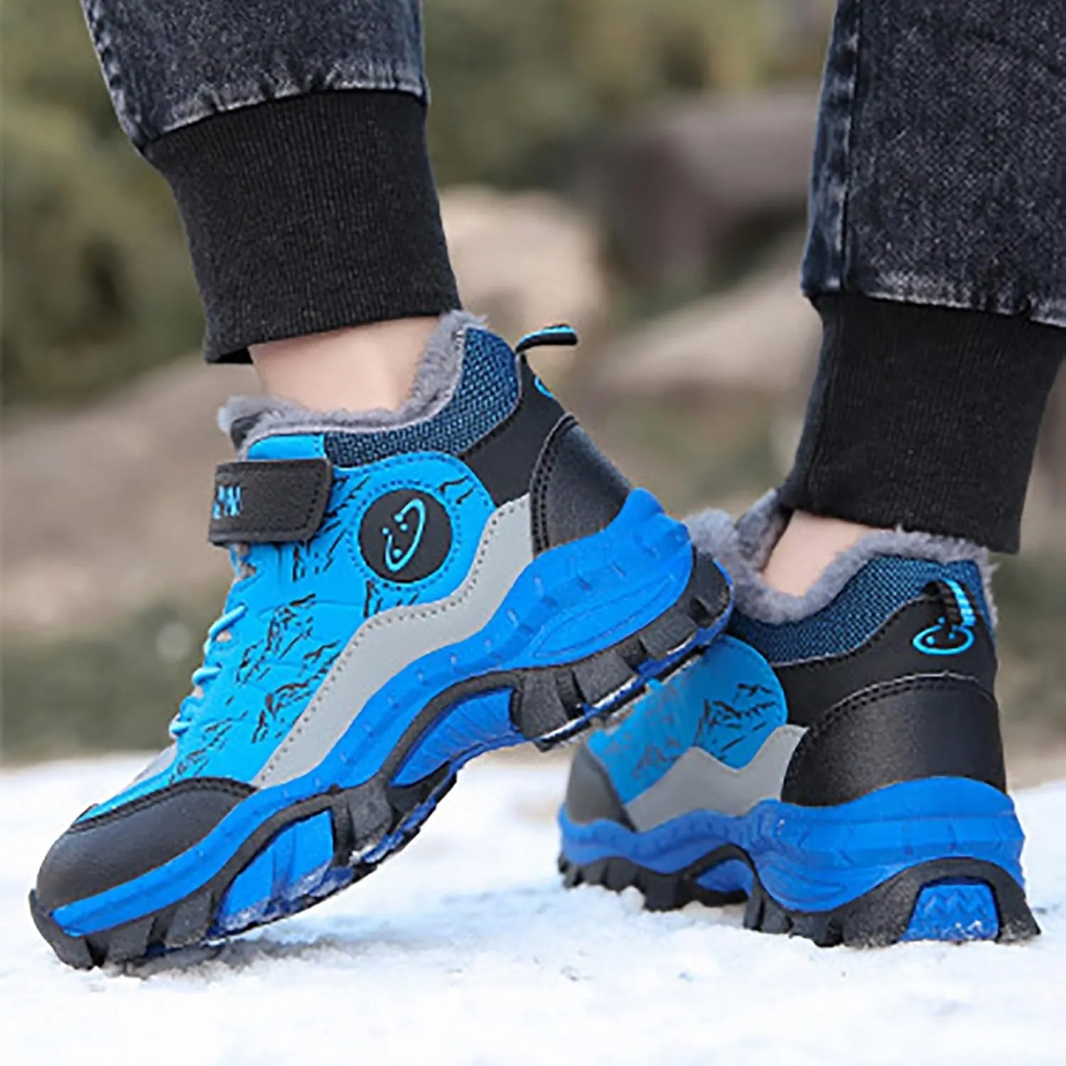 Girls Boots Glitter Boots Lace up Lug Sole Side Zipper Outdoor Booties Comfort Short Ankle Boots