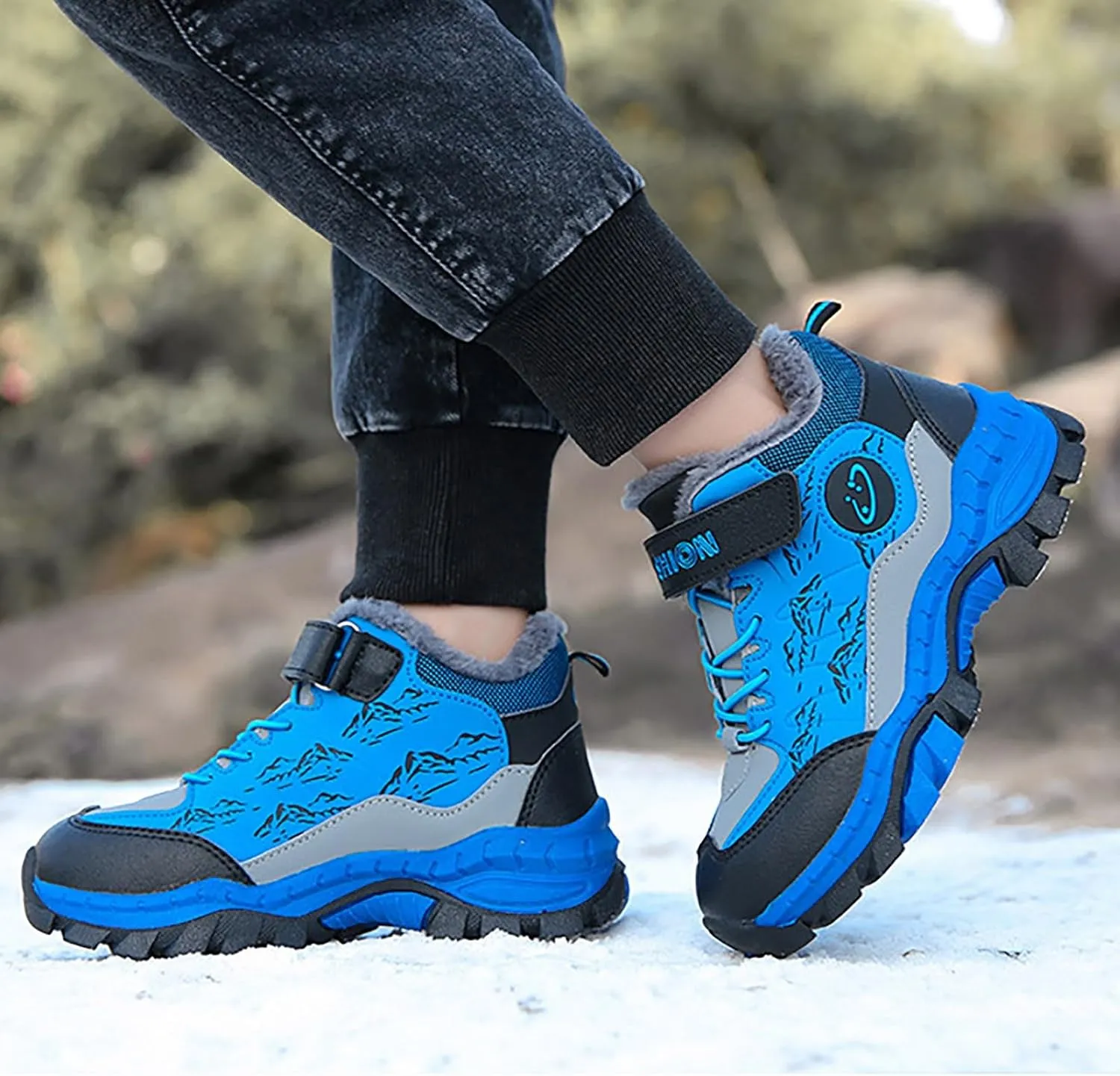 Girls Boots Glitter Boots Lace up Lug Sole Side Zipper Outdoor Booties Comfort Short Ankle Boots