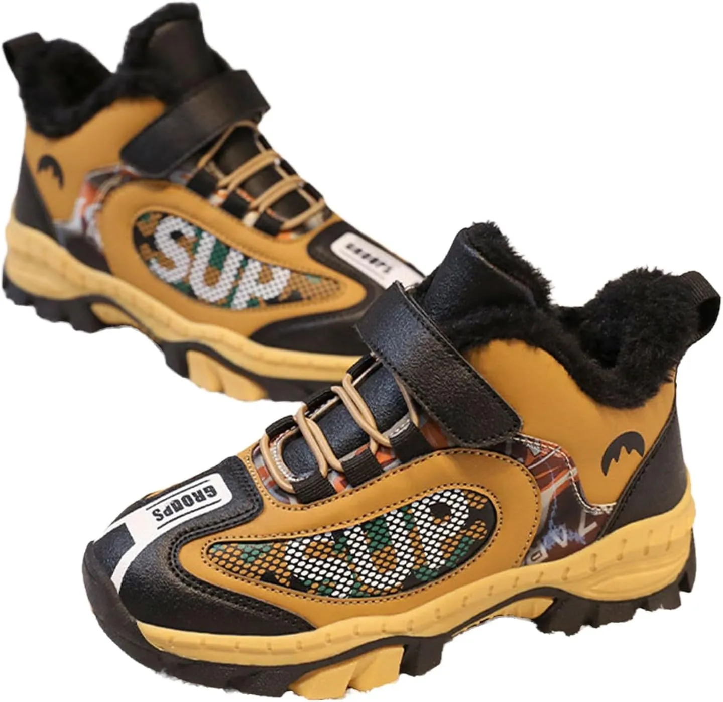 Girls Boys Kids Snow Boots Waterproof Non Slip Outdoor Winter Shoes Plush Lined Walking Shoes