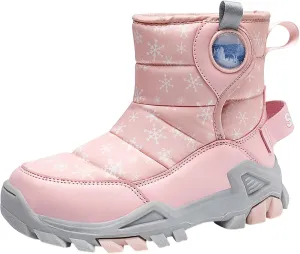 Girls Boys Snow Boots Outdoor Warm Comfortable Non Slip Mid Calf Padded Small Big Kids Winter Girls Rain Boots Size 1