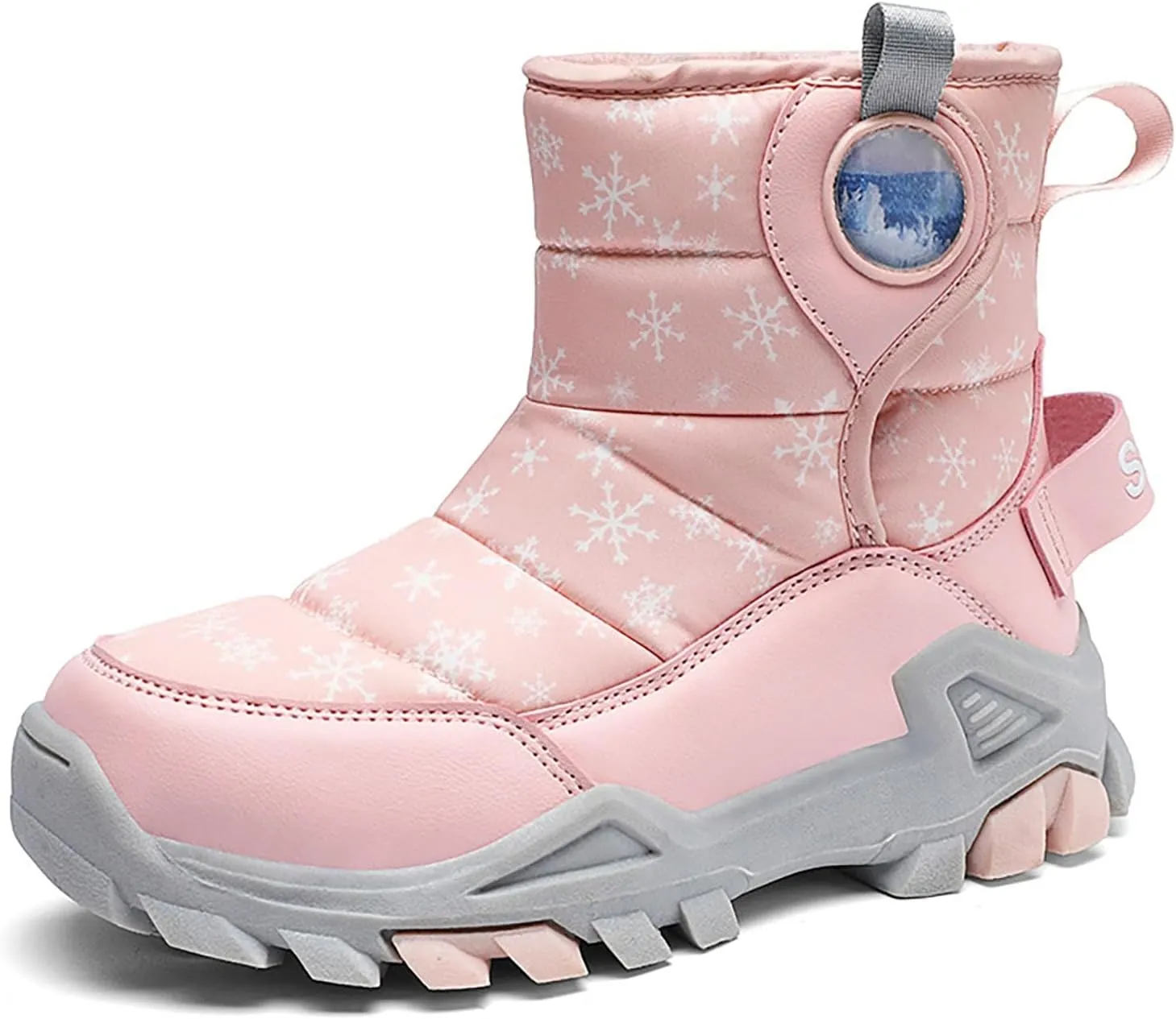 Girls Boys Snow Boots Outdoor Warm Comfortable Non Slip Mid Calf Padded Small Big Kids Winter Girls Rain Boots Size 1