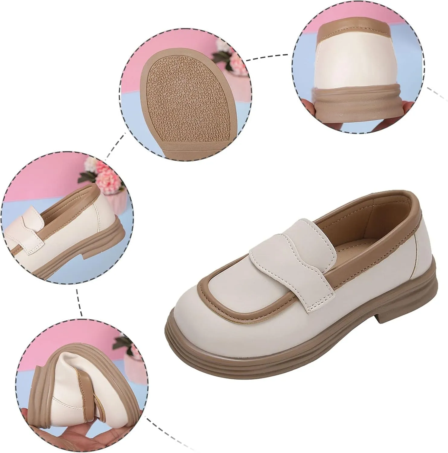 Girls Dress Shoes Chunky Loafers for Girl Platform Loafers School Uniform Slip On Shoes School Shoes for Teen Girls