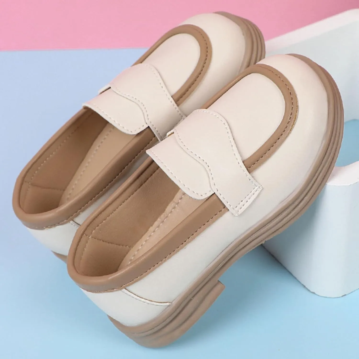Girls Dress Shoes Chunky Loafers for Girl Platform Loafers School Uniform Slip On Shoes School Shoes for Teen Girls