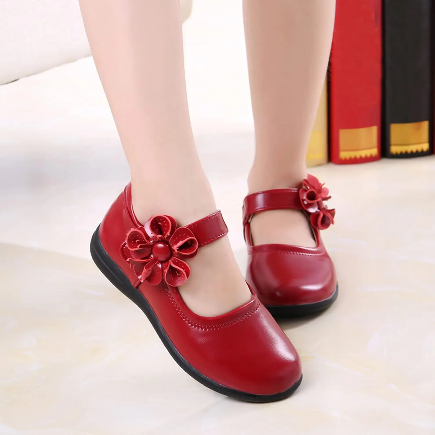 Girls Dress Shoes Toddler Girls School Uniform Shoes Mary Jane Flower Girl Ballet Flats for Wedding Party