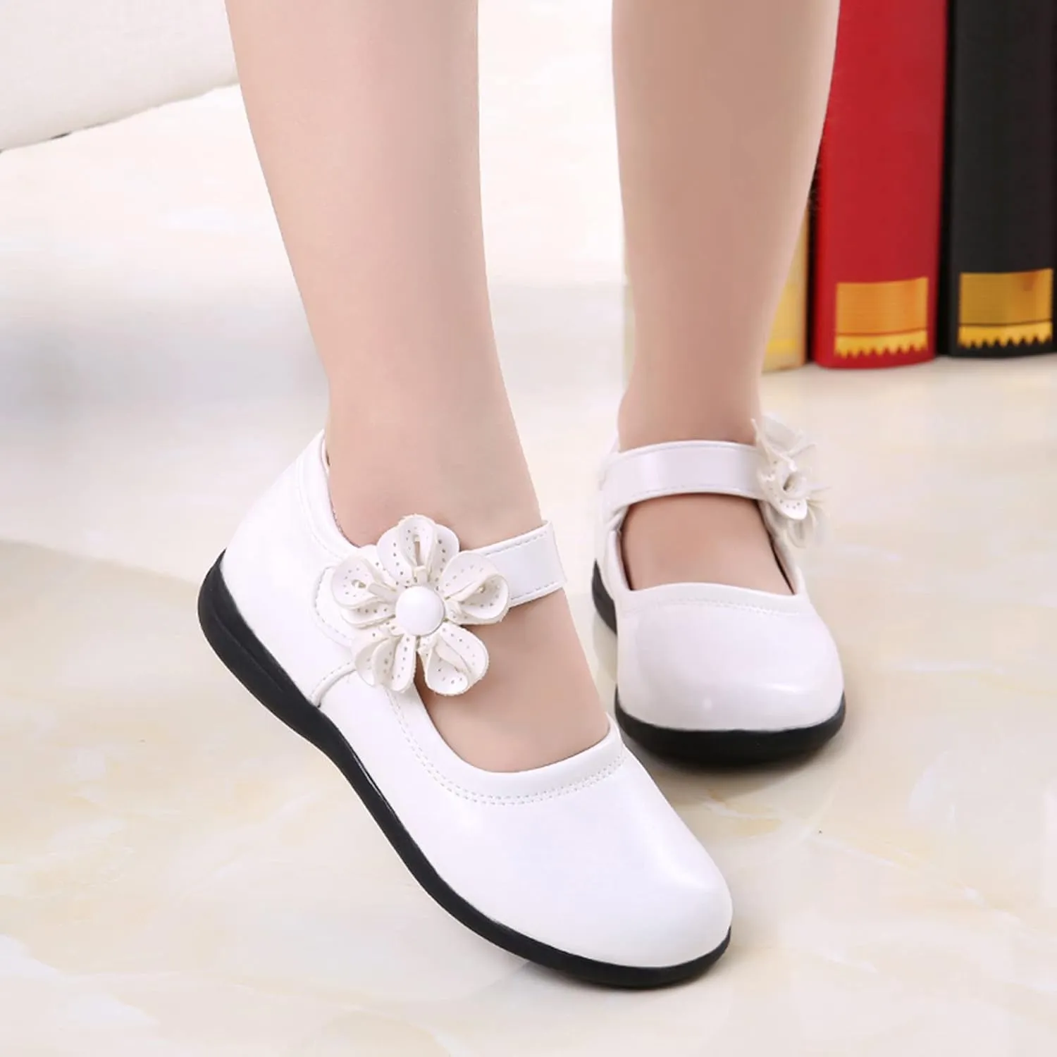 Girls Dress Shoes Toddler Girls School Uniform Shoes Mary Jane Flower Girl Ballet Flats for Wedding Party