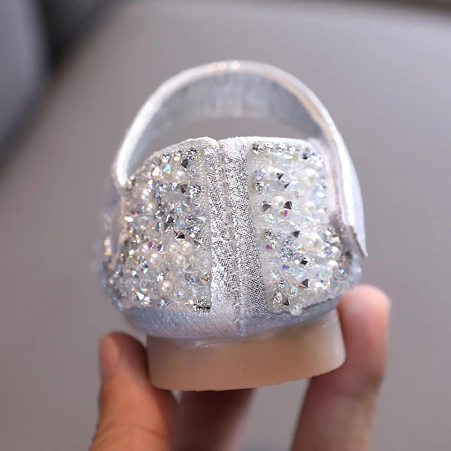 Girls Mary Jane Dress Shoes Rhinestones Flower Girl Wedding Party Shoes Ballet Flats Toddler Sandals