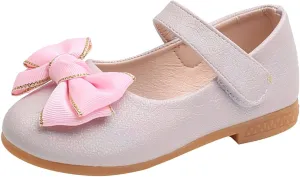 Girls Mary Jane Toddler Flower Baby Dress Shoes Little Girl Ballet Flats Bow Strap for Wedding Party School