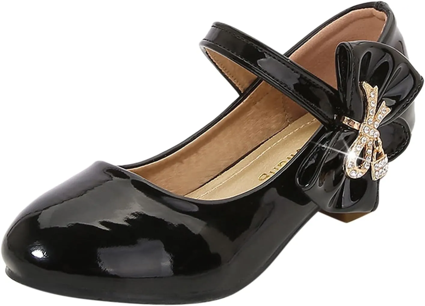 Girls Patent Leather Dress Shoes Low Heels Toddler Mary Jane Shoes Flower Girl Shoes for Little Girls Dress Shoes