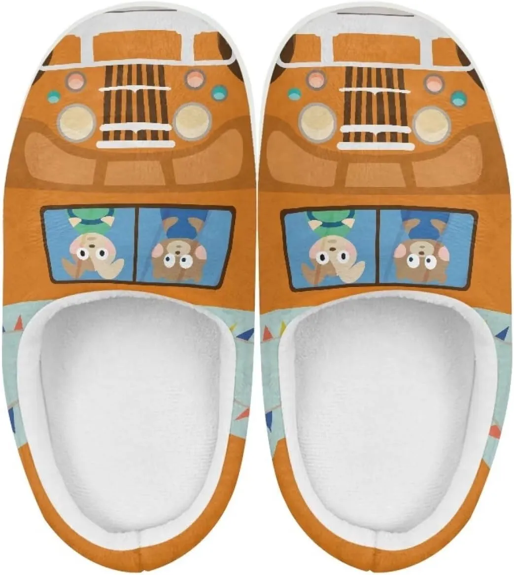 GOSTONG Kids Winter Slippers Warm Fuzzy Lining Cosy Home Slippers Girls Boys Easy Slip-ins Non Slip Kids Shoes White US 9-15