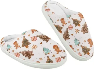 GOSTONG Kids Winter Slippers Warm Fuzzy Lining Cosy Home Slippers Girls Boys Easy Slip-ins Non Slip Kids Shoes White US 9-15