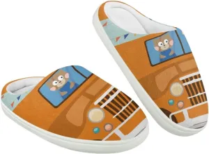 GOSTONG Kids Winter Slippers Warm Fuzzy Lining Cosy Home Slippers Girls Boys Easy Slip-ins Non Slip Kids Shoes White US 9-15