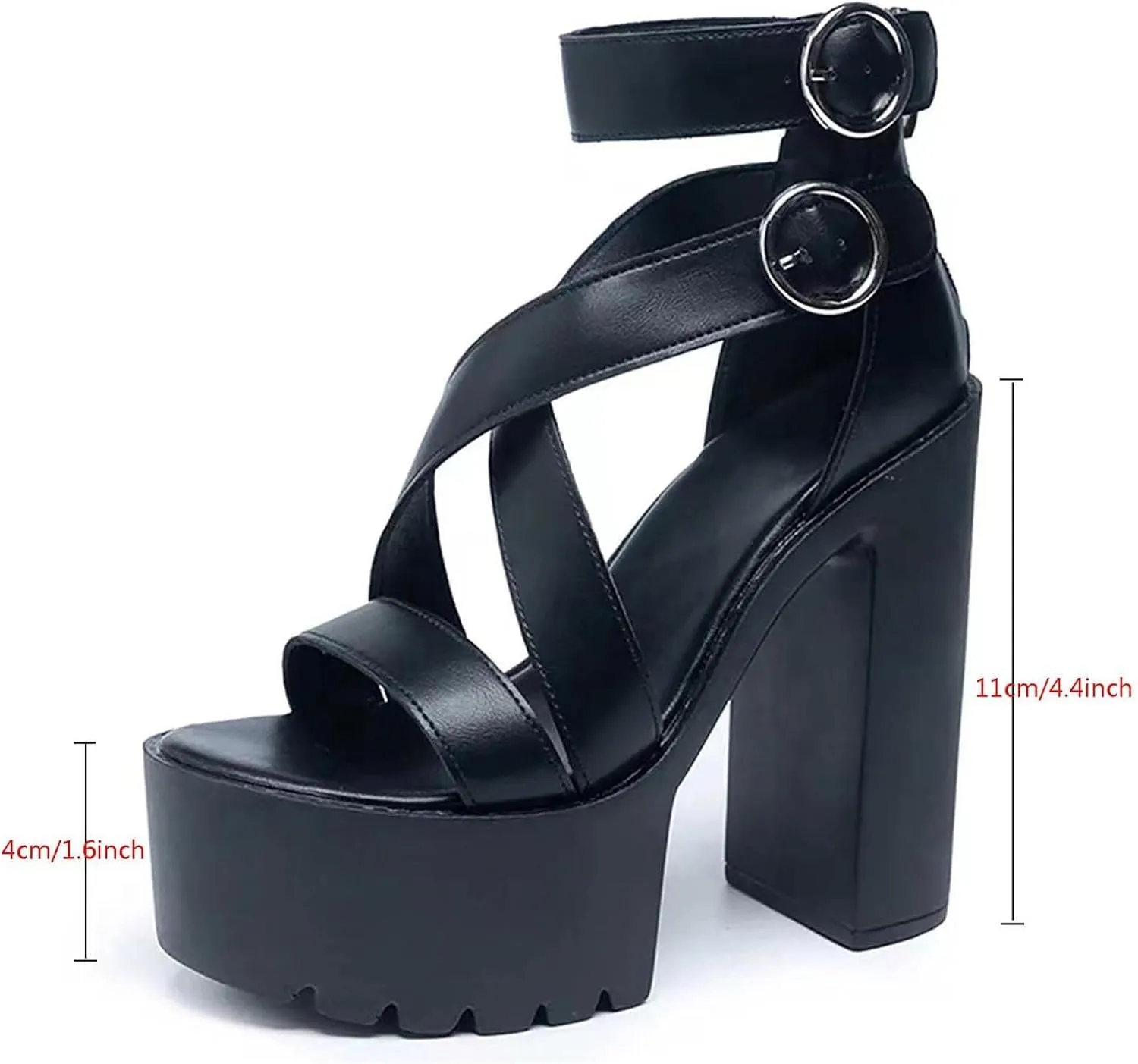 HINDOLA Women's Heeled Sandals Open Toe Platform Chunky Heels Sandals Party Fashion Sexy Gladiator Sandals