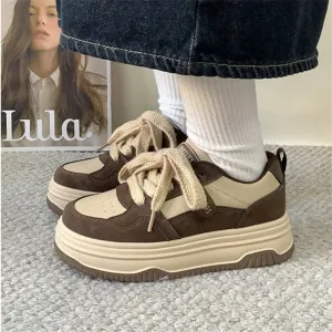 Hnzxzm Vintage Platform Sports Shoes Women's Sneakers Spring Summer 2024 Casual Tennis Female Flats Vulcanize Harajuku Skateboard