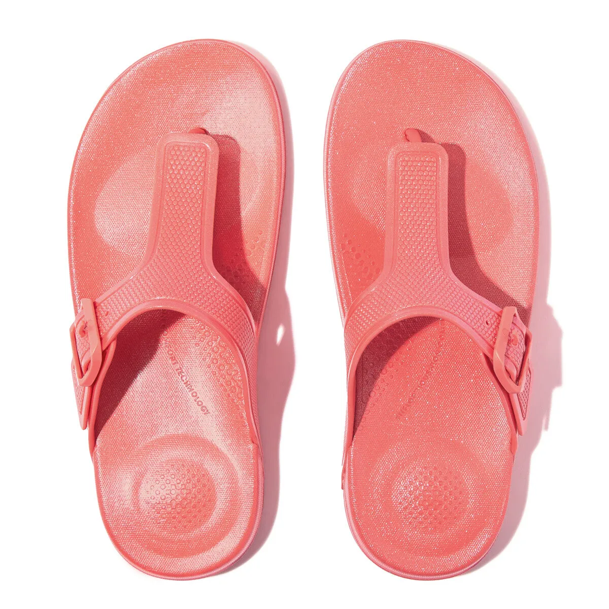 IQUSHION Pearlized Adjustable Buckle Flip-Flops