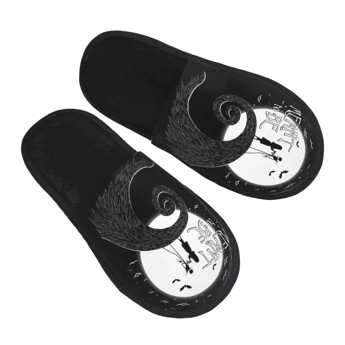 Jack Skellington Memory Foam Slippers – Warm & Fluffy Indoor/Outdoor Halloween Nightmare Shoes
