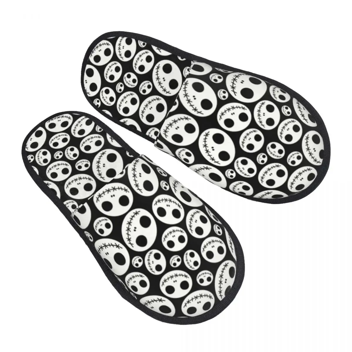 Jack Skellington Memory Foam Slippers – Warm & Fluffy Indoor/Outdoor Halloween Nightmare Shoes