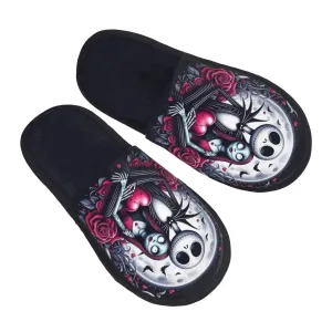 Jack Skellington Memory Foam Slippers – Warm & Fluffy Indoor/Outdoor Halloween Nightmare Shoes