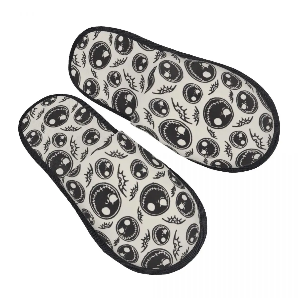 Jack Skellington Memory Foam Slippers – Warm & Fluffy Indoor/Outdoor Halloween Nightmare Shoes