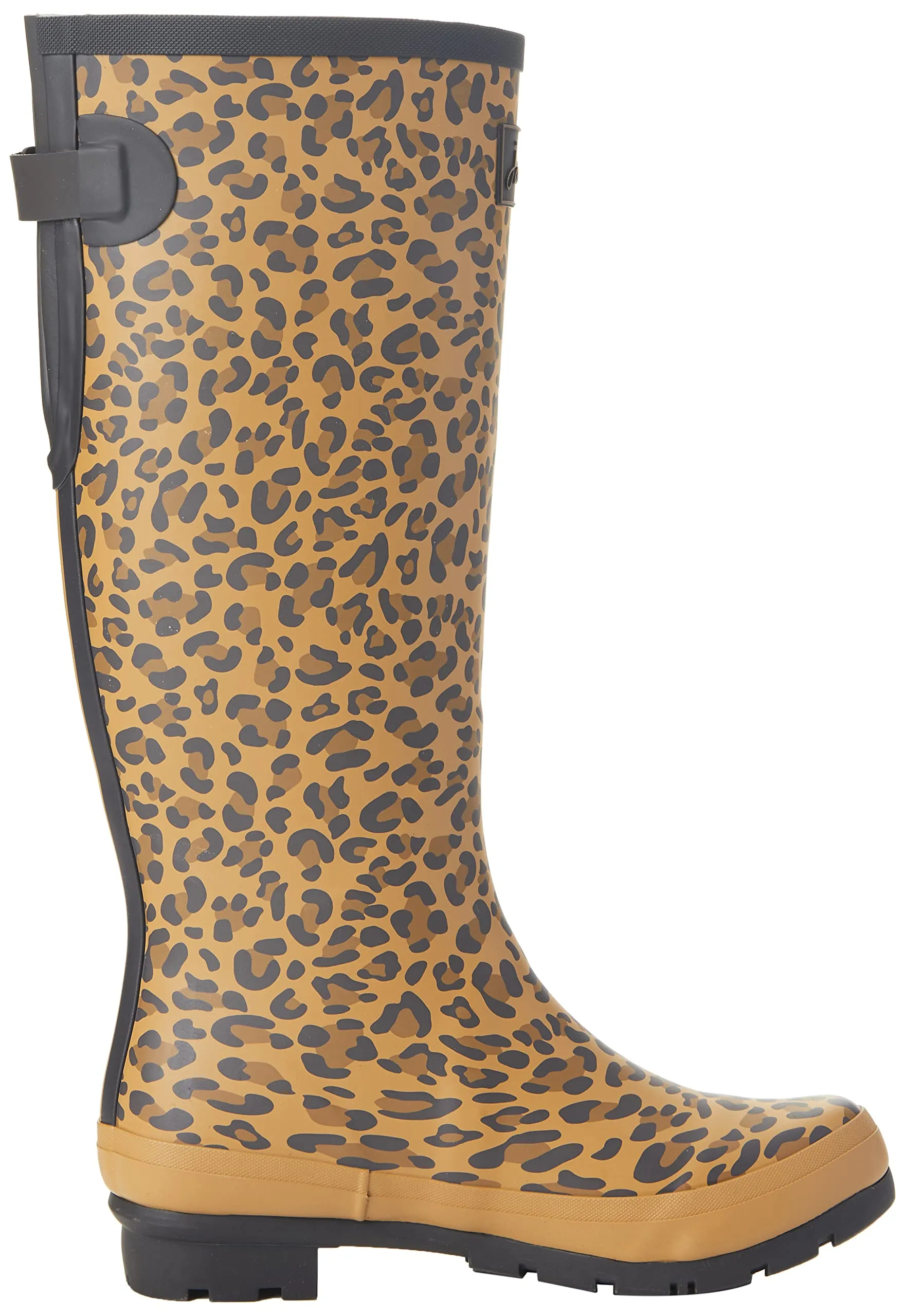Joules Women's Welly Print Tan Leopard Size 7 Knee High Rain Boot