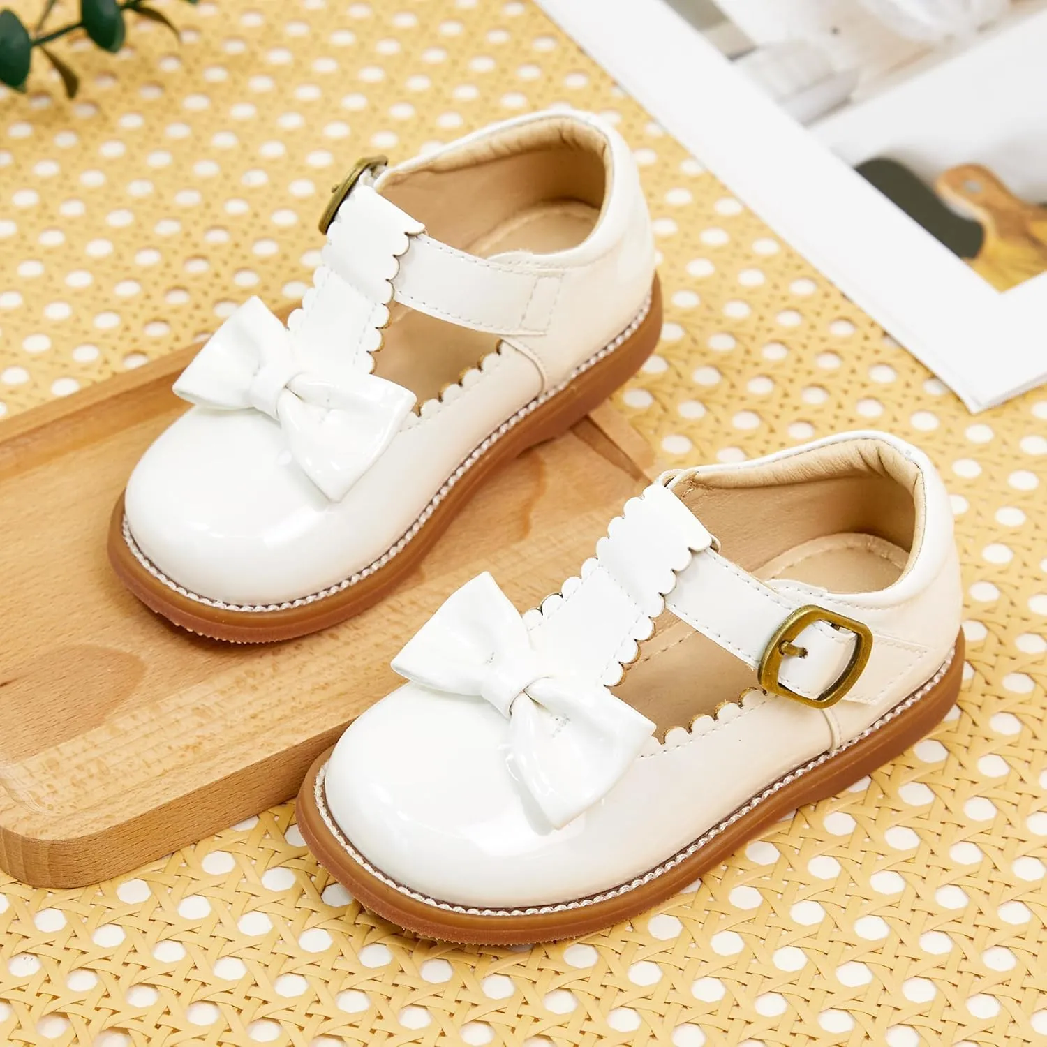 Kiderence Toddler Girls Mary Jane Dress Shoes Little Girls School Oxford Flats