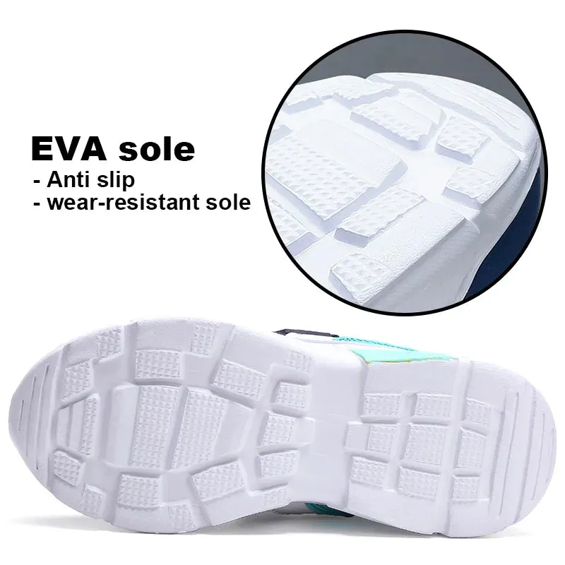 Kids' Breathable Mesh Sneakers – Lightweight Summer Hook & Loop Running Shoes for Active Boys & Girls - Easy Gifts for Children
