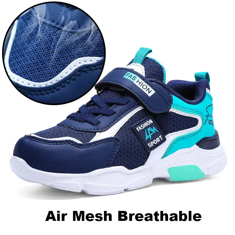 Kids' Breathable Mesh Sneakers – Lightweight Summer Hook & Loop Running Shoes for Active Boys & Girls - Easy Gifts for Children
