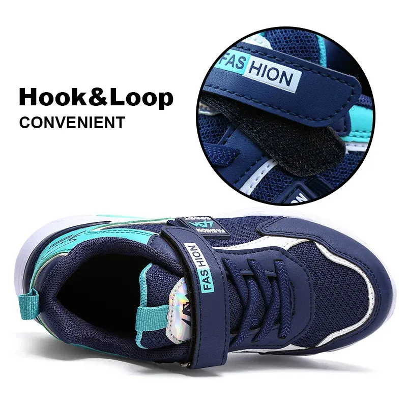 Kids' Breathable Mesh Sneakers – Lightweight Summer Hook & Loop Running Shoes for Active Boys & Girls - Easy Gifts for Children