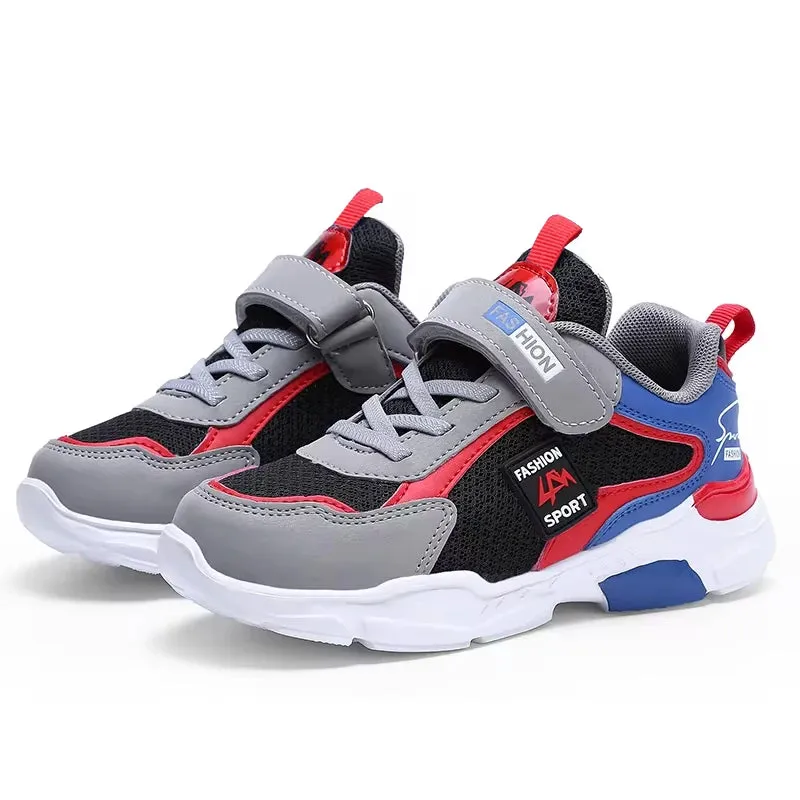 Kids' Breathable Mesh Sneakers – Lightweight Summer Hook & Loop Running Shoes for Active Boys & Girls - Easy Gifts for Children