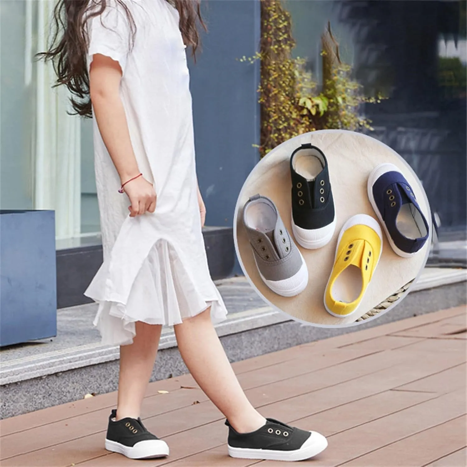 Kids Lace up Canvas Shoes Sneakers Athletic Running Tennis Sport Shoes Outdoor Flat Rubber Anti Slip Shoes