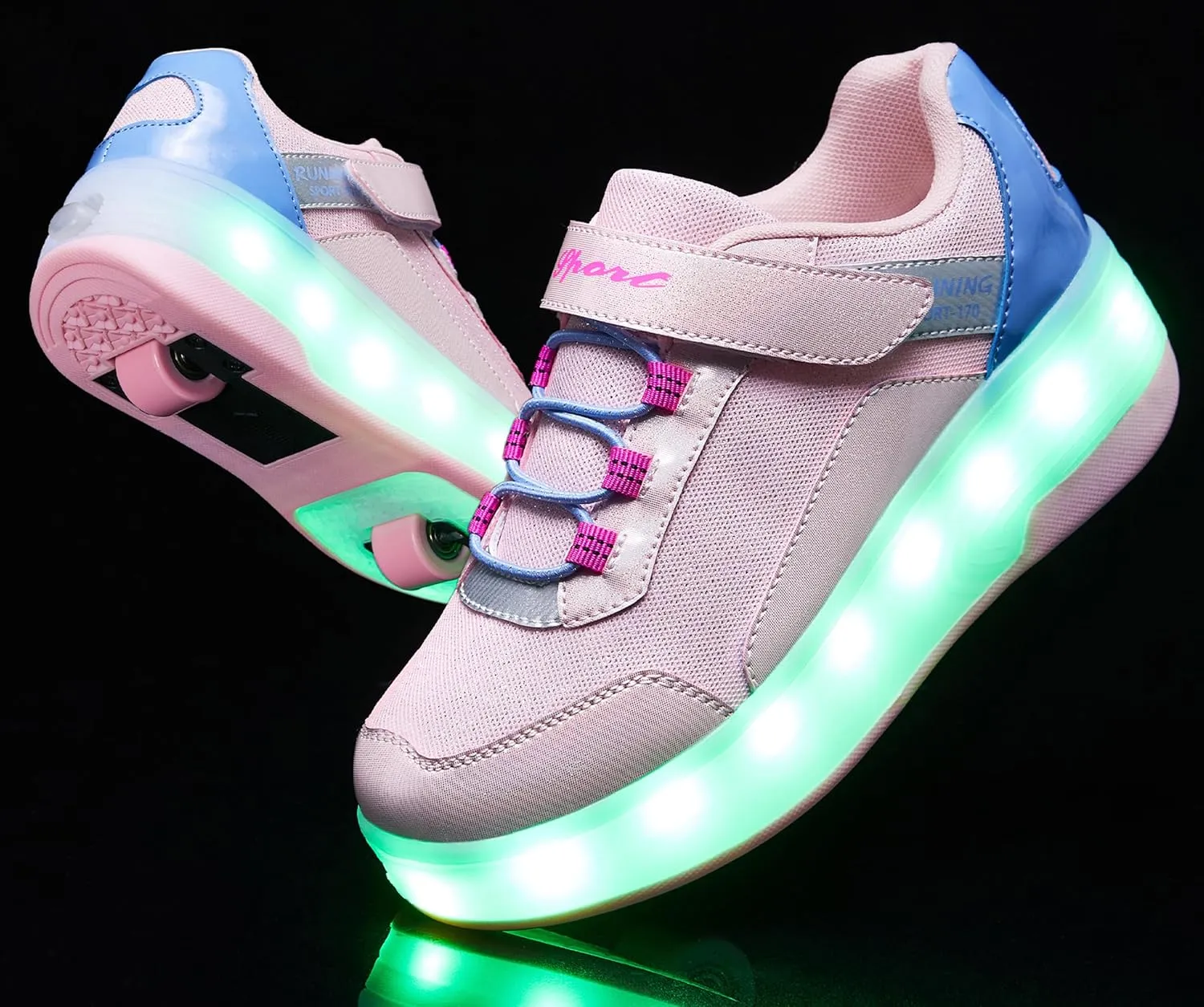 Kids LED Light-Up Roller Skate Shoes Fun Stylish Shoes with Wheels for Boys Girls for Birthdays Parties Christmas