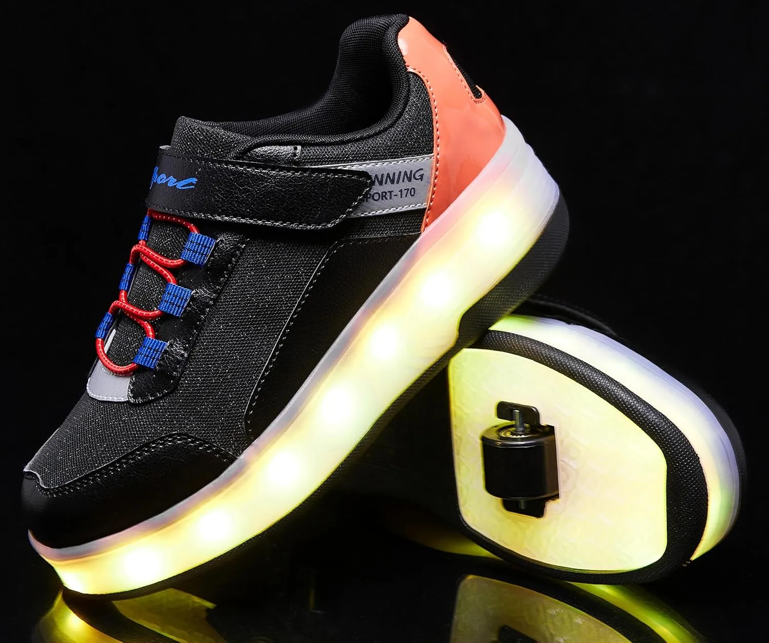 Kids LED Light-Up Roller Skate Shoes Fun Stylish Shoes with Wheels for Boys Girls for Birthdays Parties Christmas