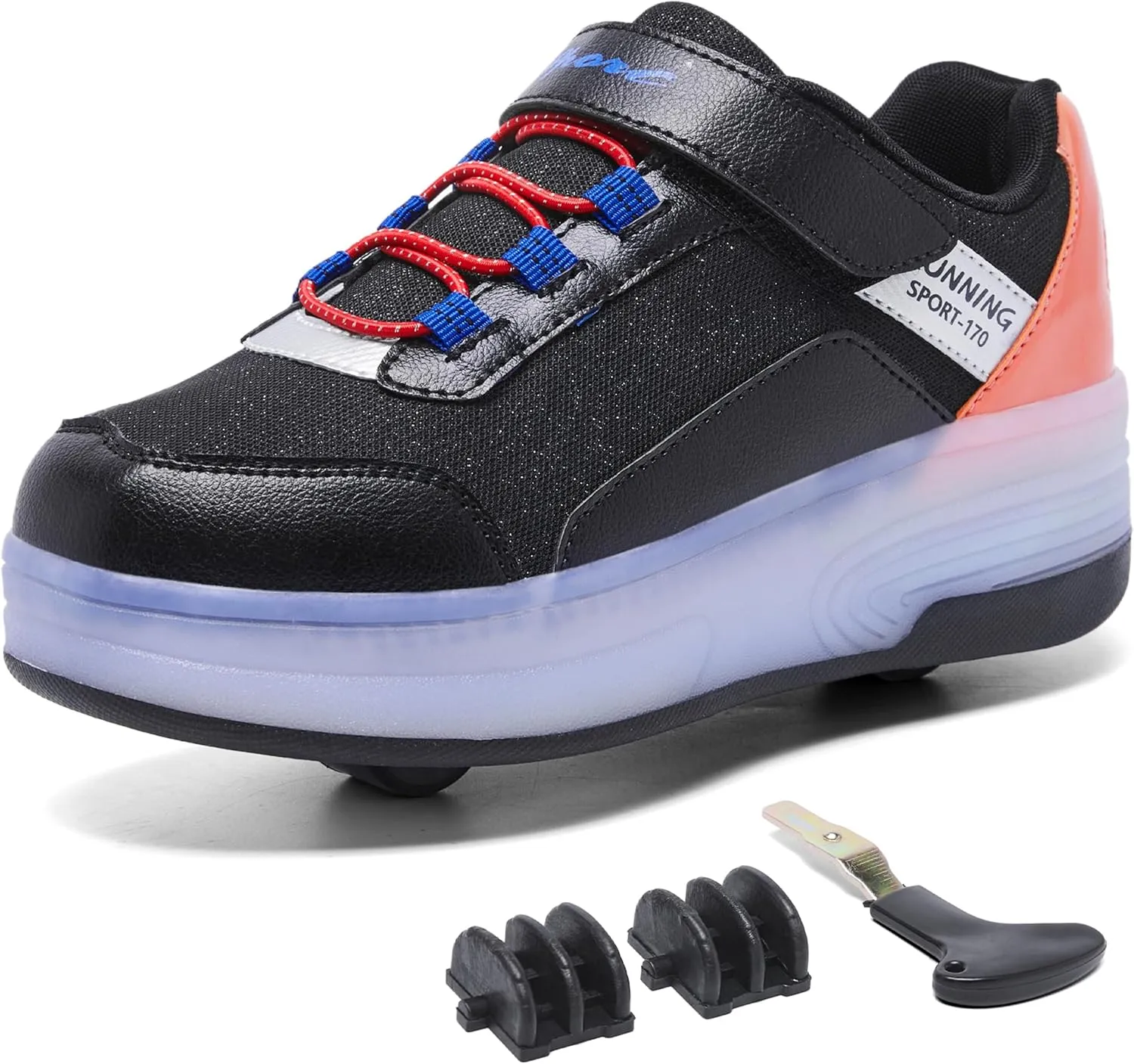 Kids LED Light-Up Roller Skate Shoes Fun Stylish Shoes with Wheels for Boys Girls for Birthdays Parties Christmas