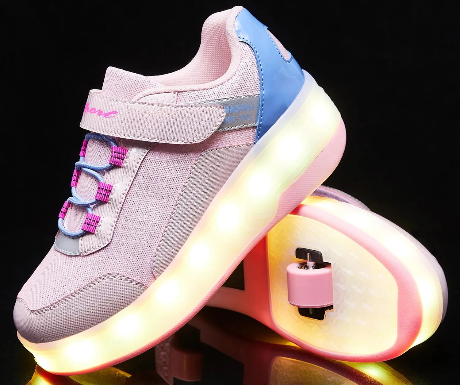 Kids LED Light-Up Roller Skate Shoes Fun Stylish Shoes with Wheels for Boys Girls for Birthdays Parties Christmas