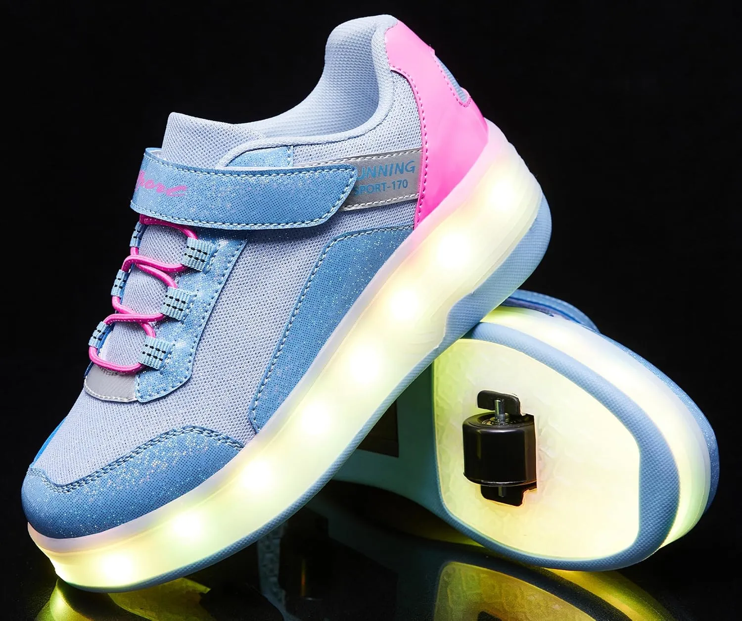 Kids LED Light-Up Roller Skate Shoes Fun Stylish Shoes with Wheels for Boys Girls for Birthdays Parties Christmas