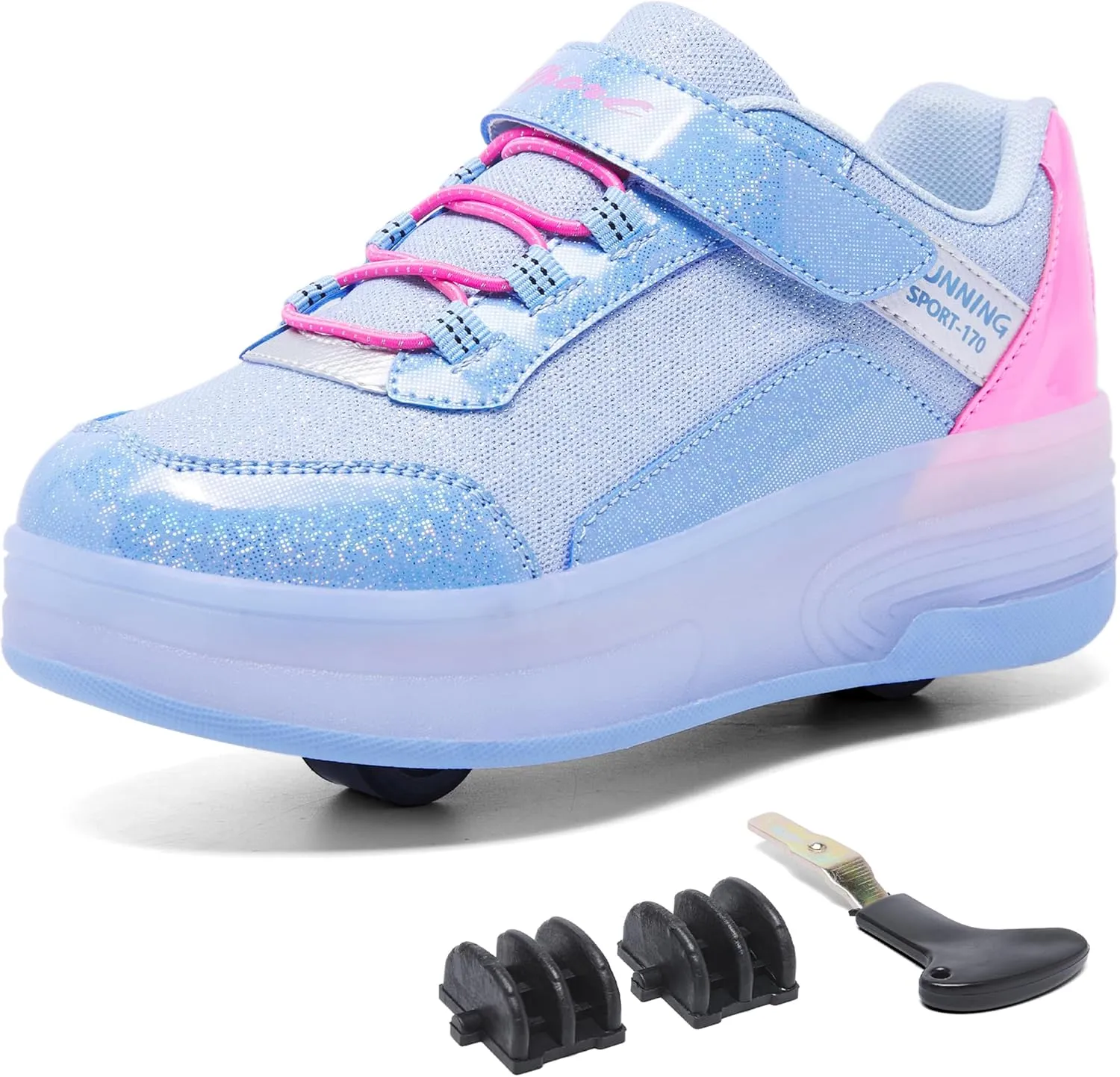 Kids LED Light-Up Roller Skate Shoes Fun Stylish Shoes with Wheels for Boys Girls for Birthdays Parties Christmas