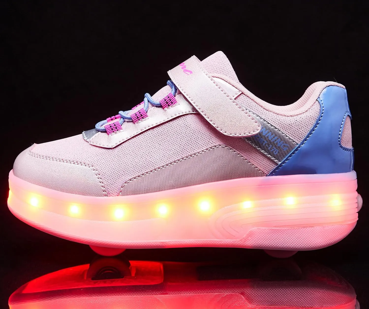 Kids LED Light-Up Roller Skate Shoes Fun Stylish Shoes with Wheels for Boys Girls for Birthdays Parties Christmas
