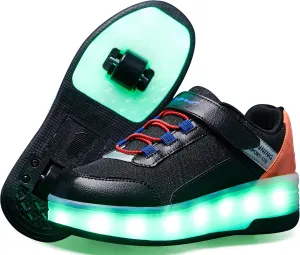 Kids LED Light-Up Roller Skate Shoes Fun Stylish Shoes with Wheels for Boys Girls for Birthdays Parties Christmas