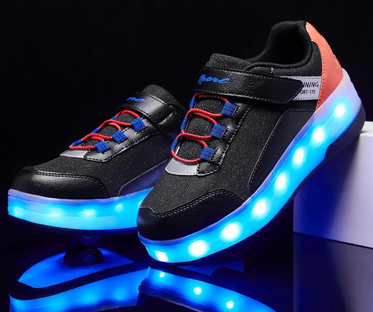 Kids LED Light-Up Roller Skate Shoes Fun Stylish Shoes with Wheels for Boys Girls for Birthdays Parties Christmas