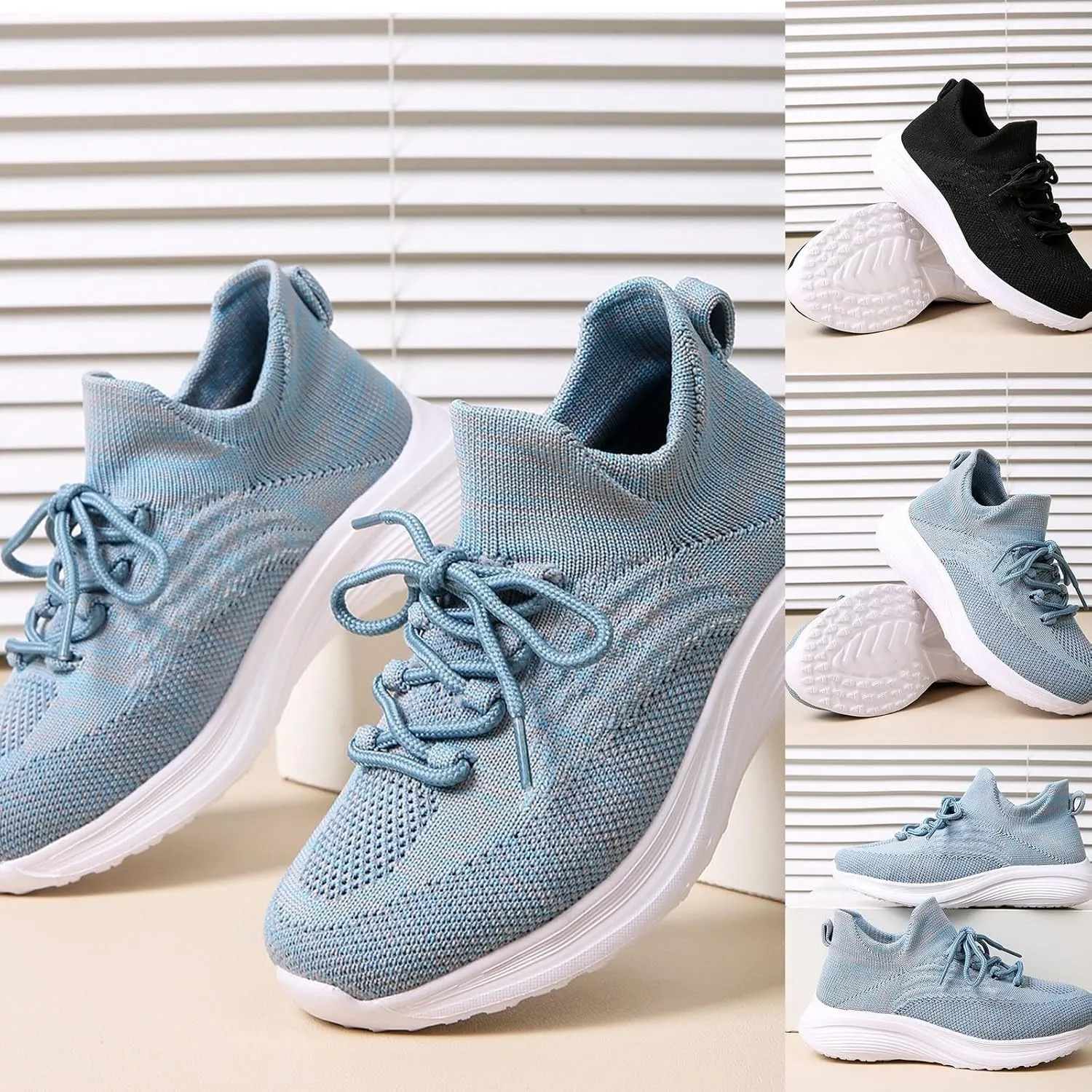 Kids Running Shoe Comfortable Lightweight Breathable Walking Shoes Lace-Up Sneakers Mesh Workout Casual Sports Barefoot