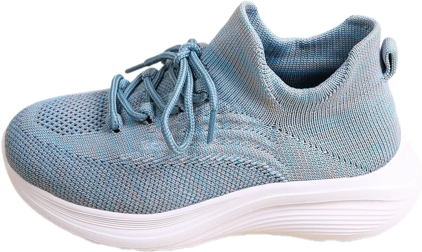 Kids Running Shoe Comfortable Lightweight Breathable Walking Shoes Lace-Up Sneakers Mesh Workout Casual Sports Barefoot