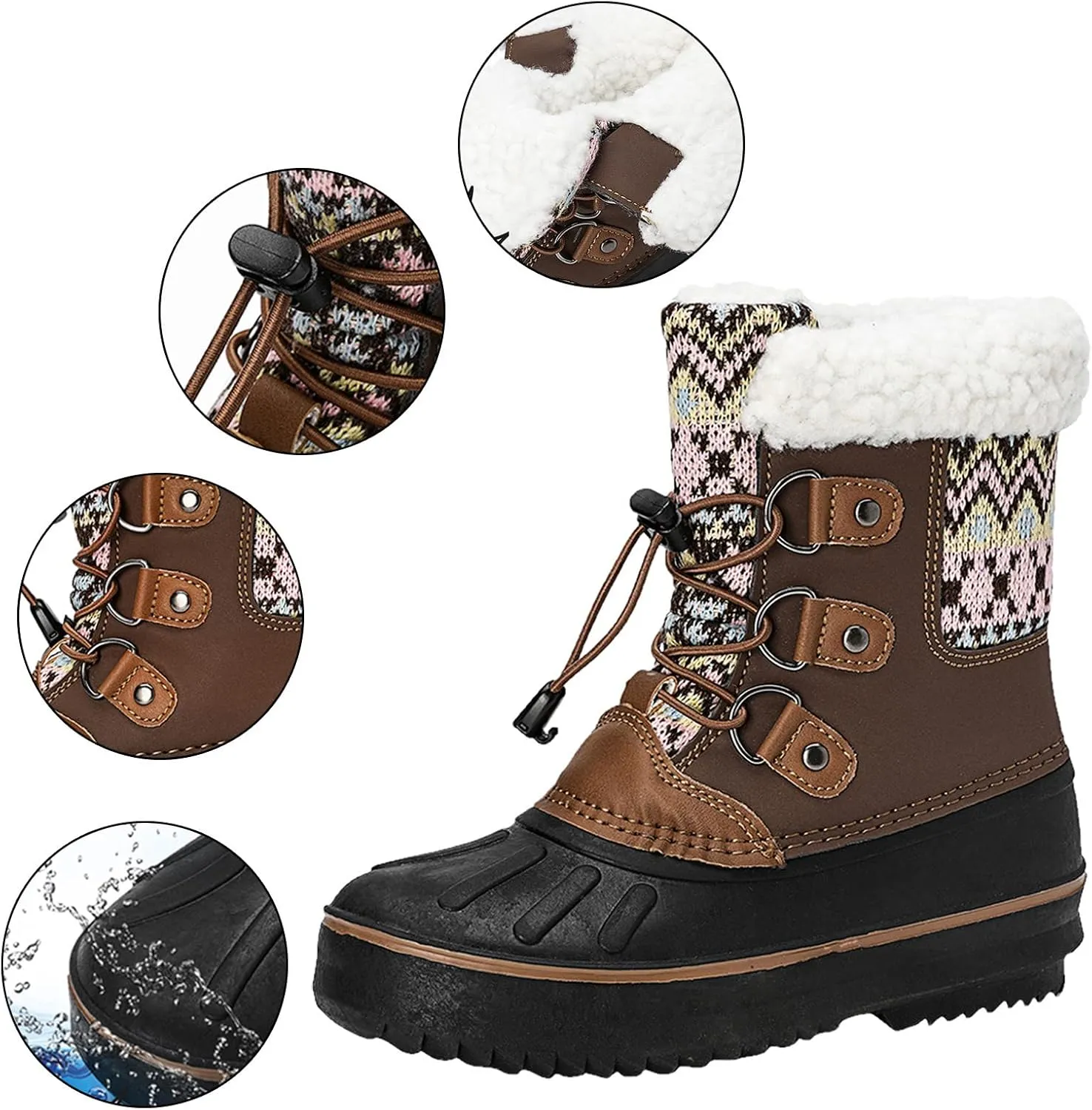 Kids Shoes Snow Boots Girls Boys OutdoorBoots Warm Boots With Cotton Snow Boots High Heel Boots Boots for Girls Size 2