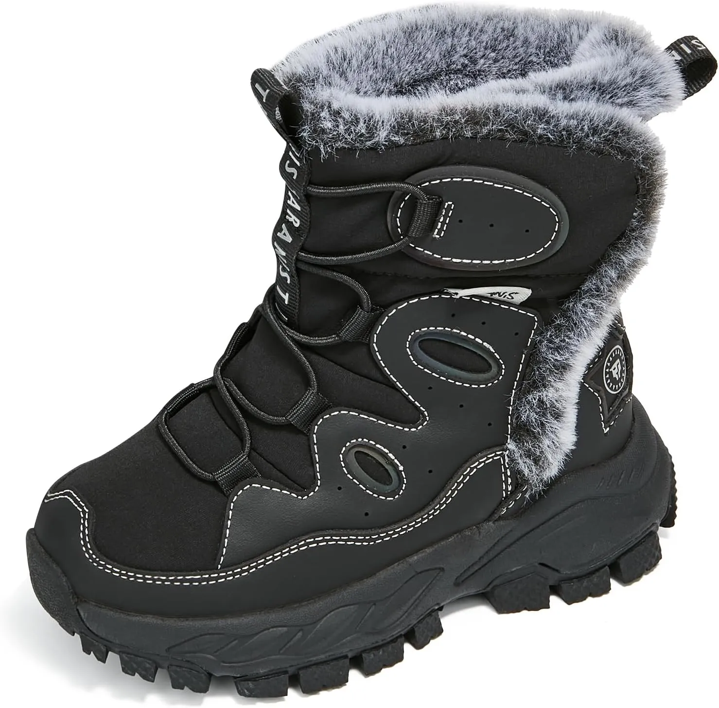 Kids Winter Snow Boots Waterproof Slip Resistant Fur Lined Outdoor Ankle Walking Shoes