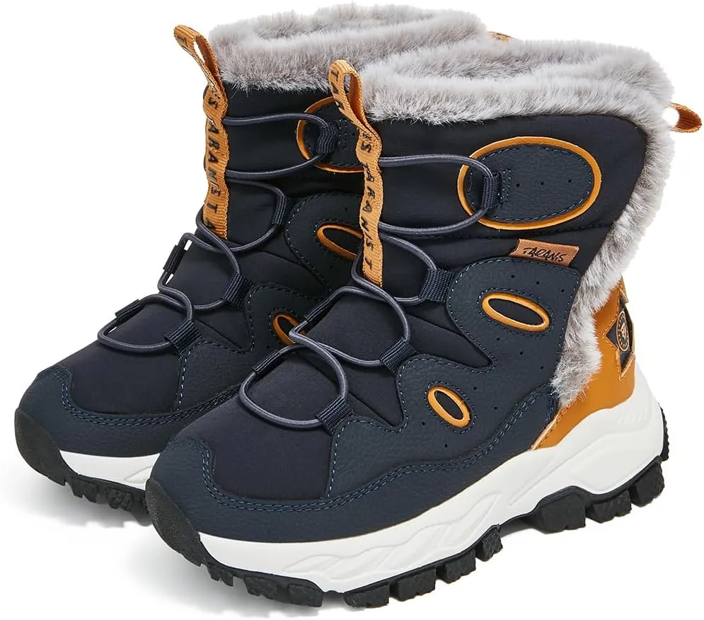 Kids Winter Snow Boots Waterproof Slip Resistant Fur Lined Outdoor Ankle Walking Shoes
