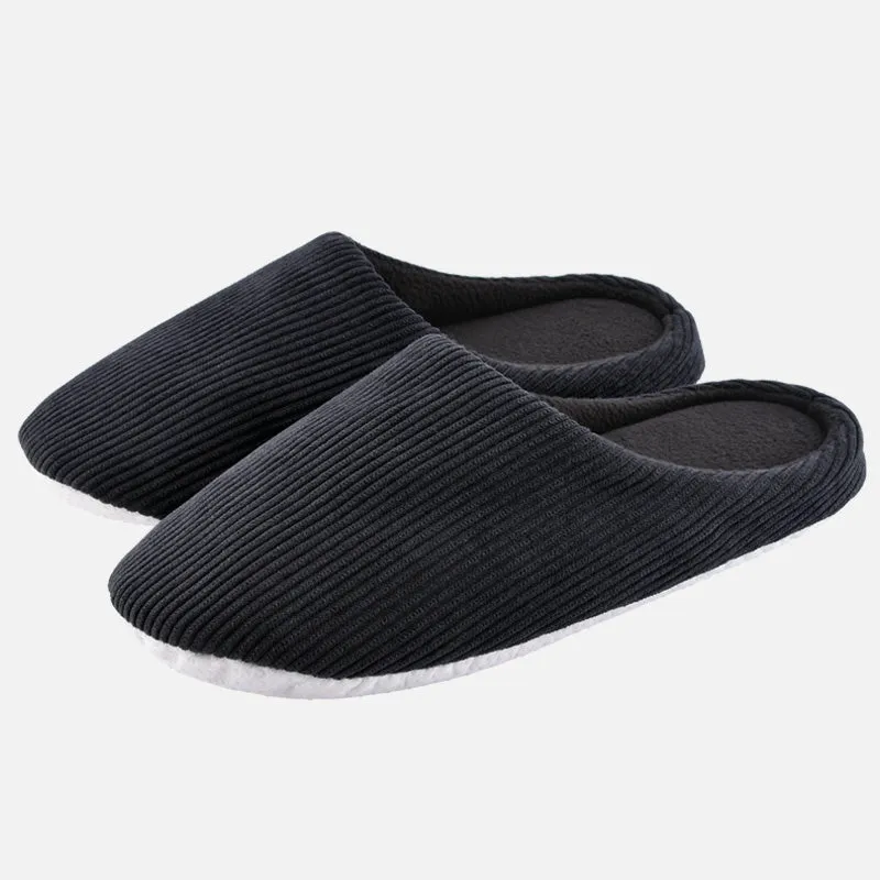 Knixmax Women's Slippers Memory Foam Black Winter Slippers for Indoor Travel Hotel