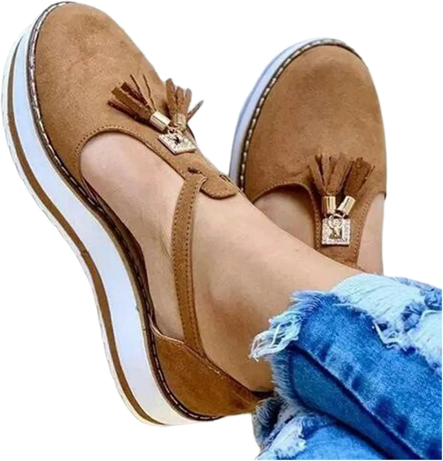 Ladmiple Sneakers For Women Walking Shoes Slip On Loafers Comfortable Fashion Dressy Casual Summer Low Top Flats Shoes