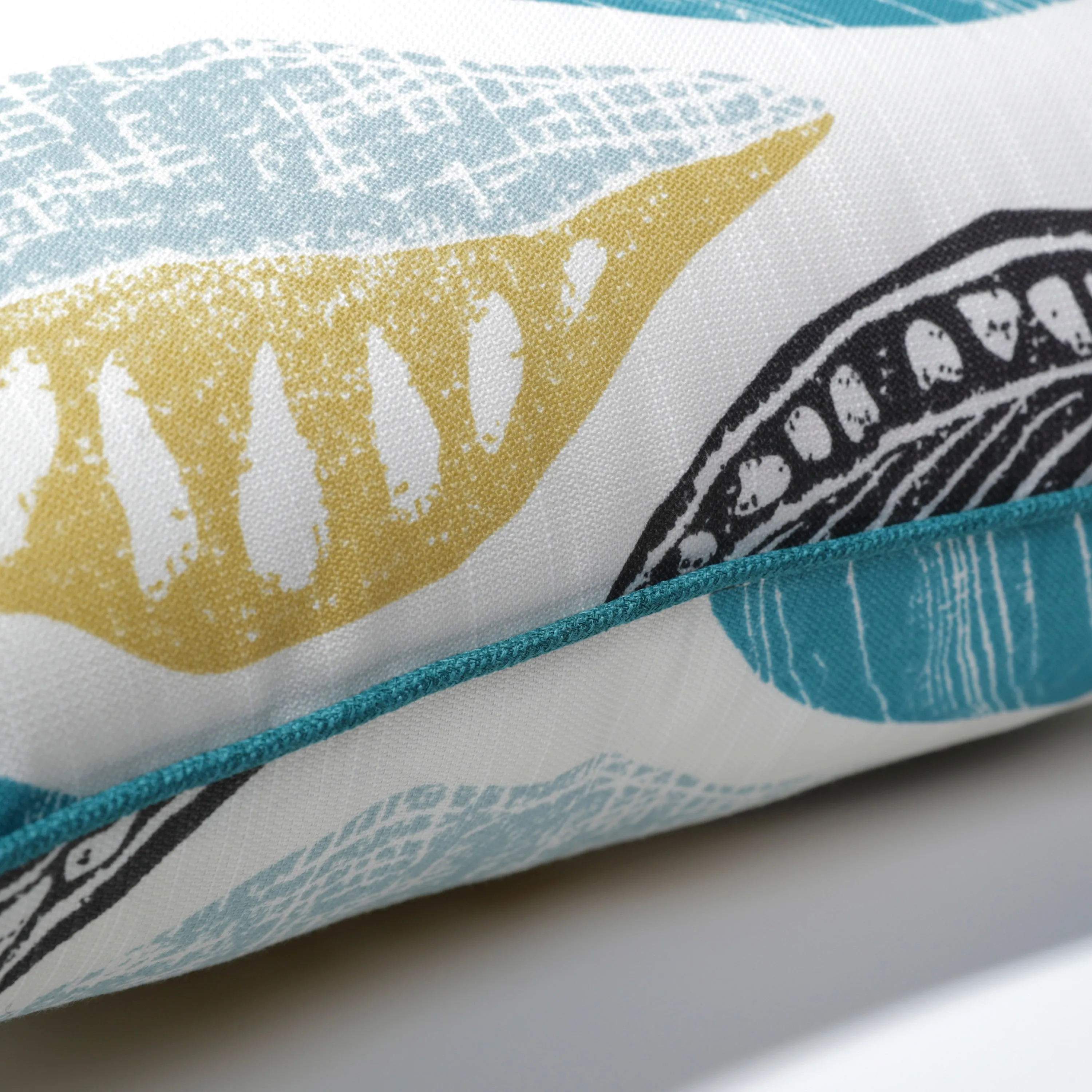 Leaf Block Teal/Citron 18.5-Inch Throw Pillow (Set Of 2)