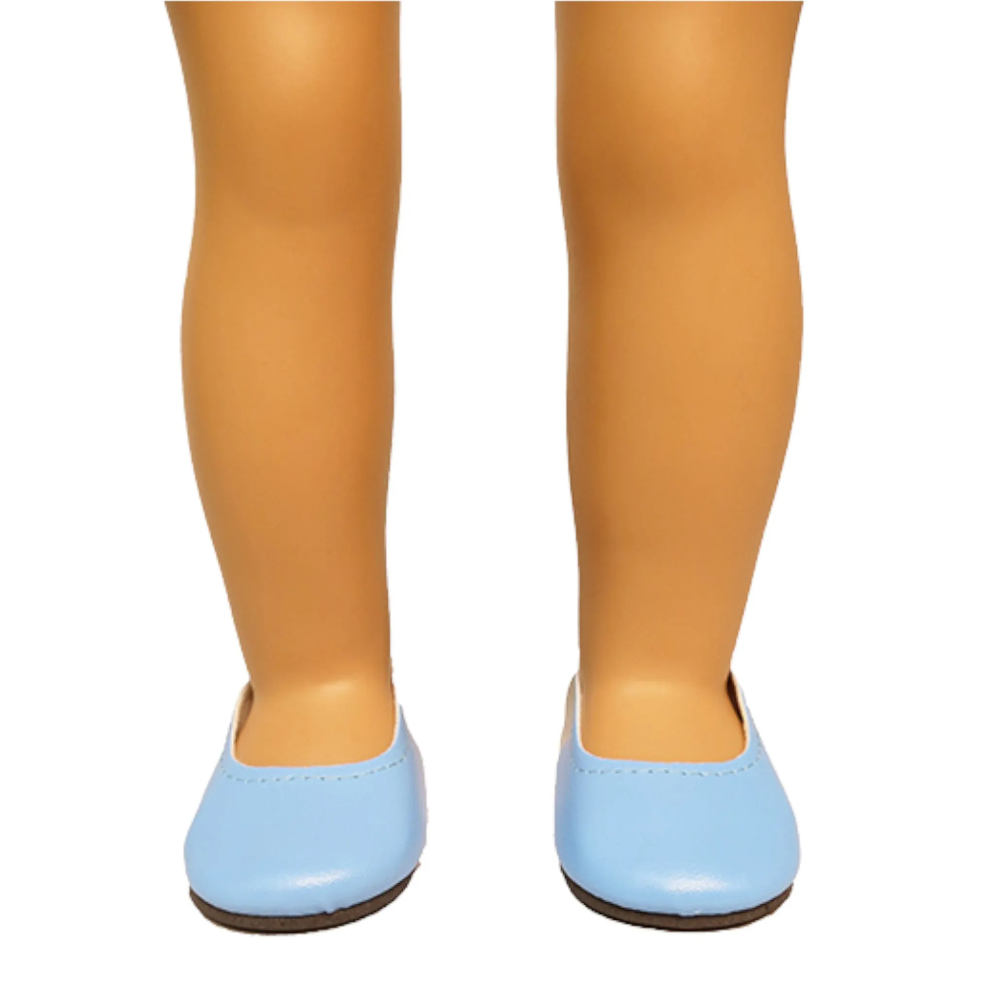 Light Blue Slip-on Dress Shoes for 18-inch dolls
